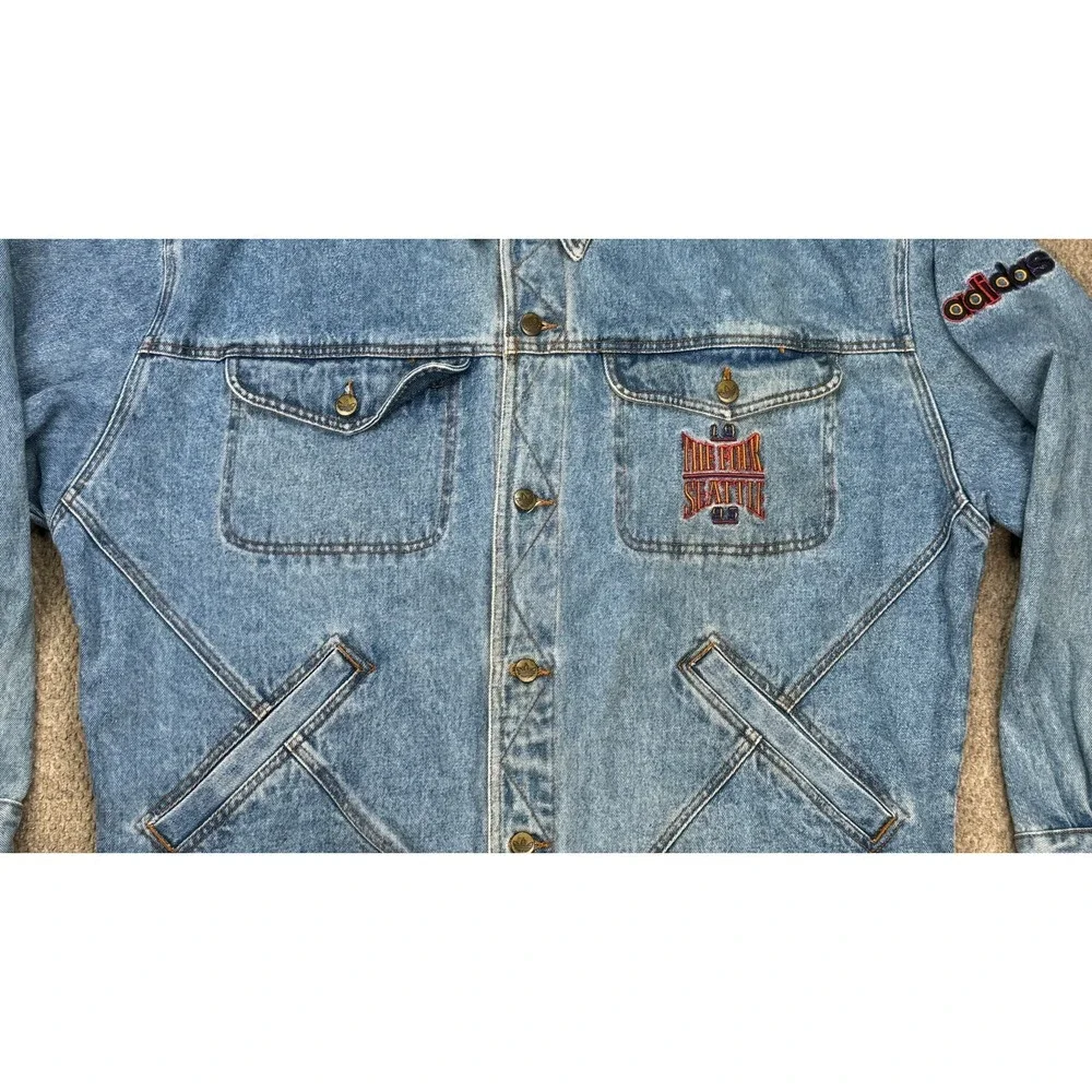 Adidas‎ 1995 Seattle NCAA Final Four Embroidered Rare Vtg Denim Jacket Size XXL